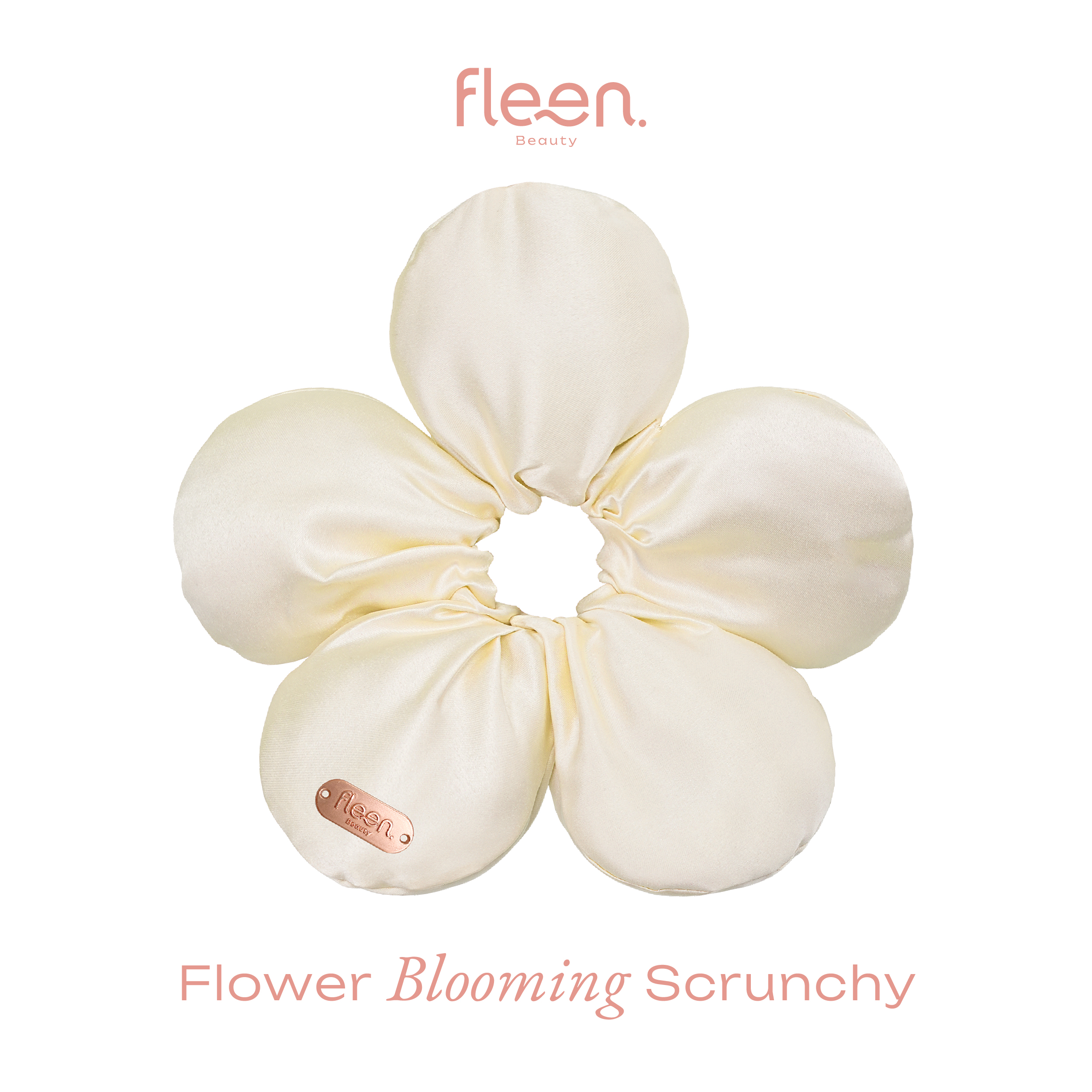 Fleen Beauty Flower Blooming Scrunchy Hair Tie - White | ยางมัดผมดอกไม้ สีขาว 🤍