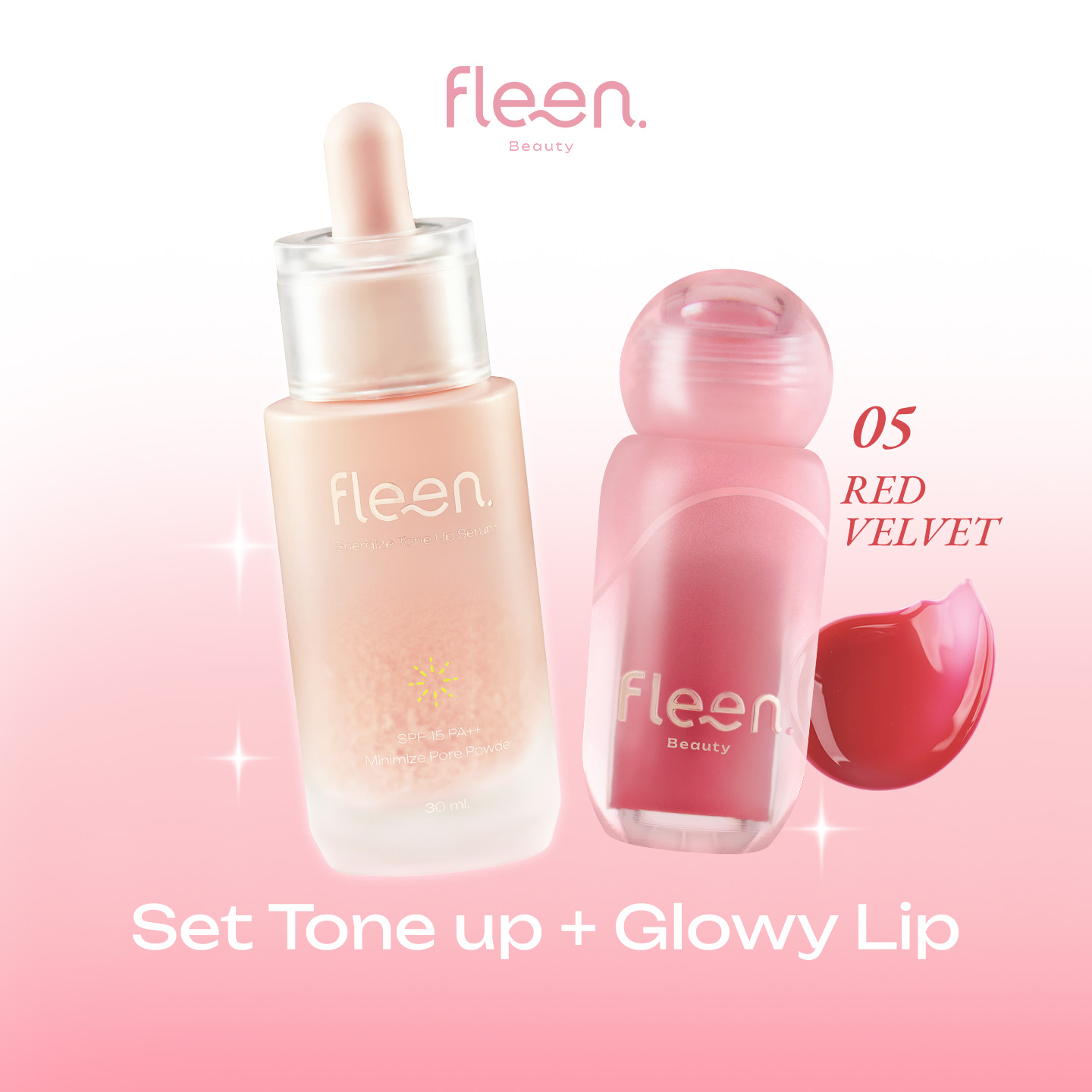 Energize Tone Up Serum + Glowy Lip | โทนอัพเซรั่ม + โกลวี่ ลิป