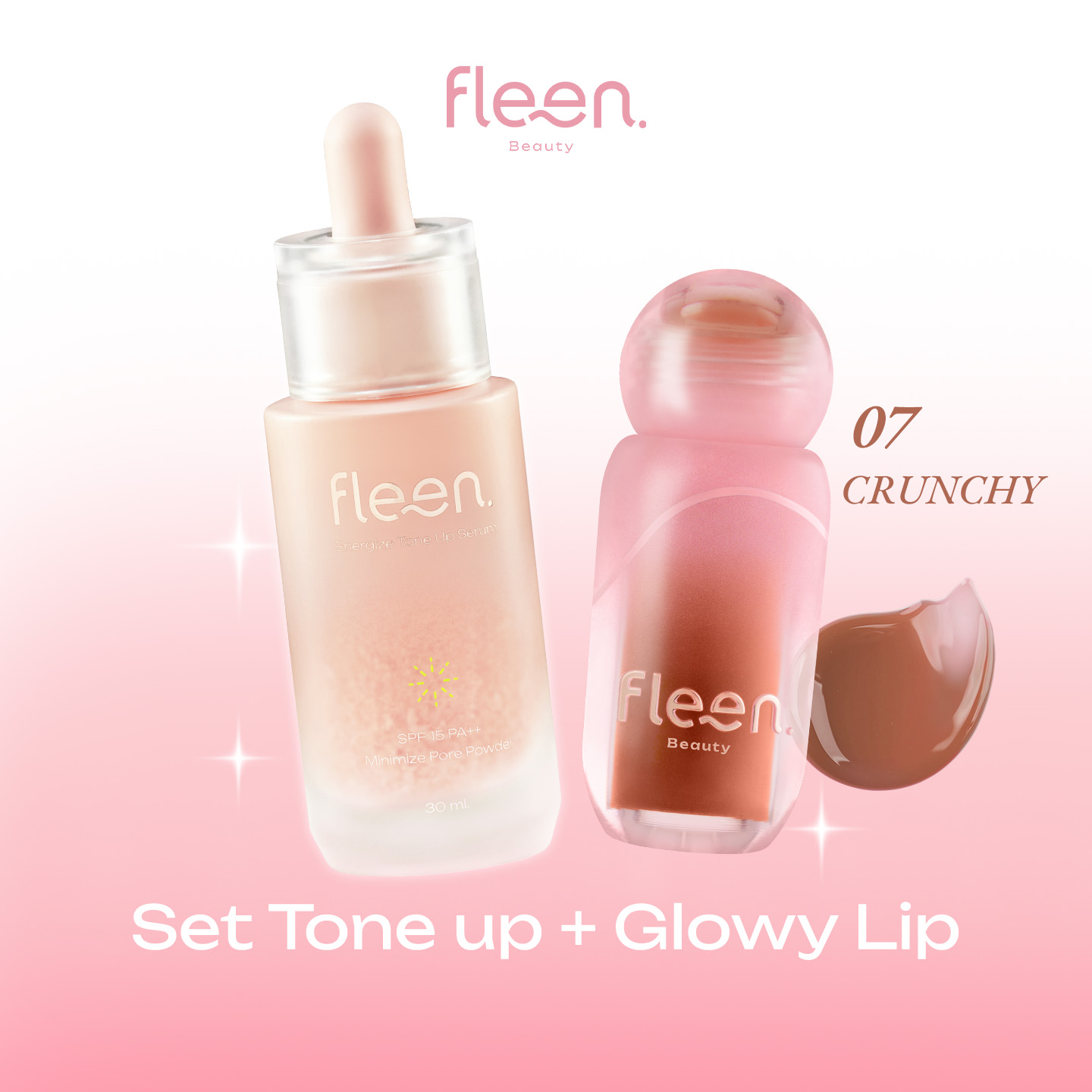 Energize Tone Up Serum + Glowy Lip | โทนอัพเซรั่ม + โกลวี่ ลิป